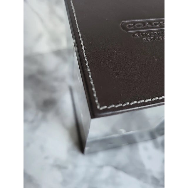 Coach Coach Leather Lucite Paperweight For Sale - Image 4 of 6