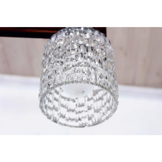 Wood and Chrome Ceiling Lamp, 1970s For Sale - Image 6 of 11