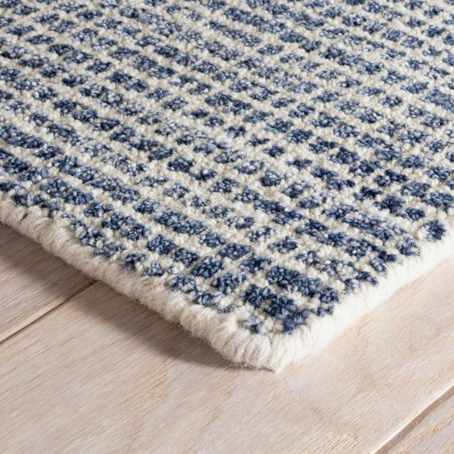 2020s Dash & Albert by Annie Selke Homer Blue Loom Knotted Wool/Viscose Rug, 7' 6" x 9' 6" For Sale - Image 5 of 6