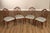 High Quality Vintage Set of Four Carved Mahogany Shield-Back Side Chairs with Upholstered Seats