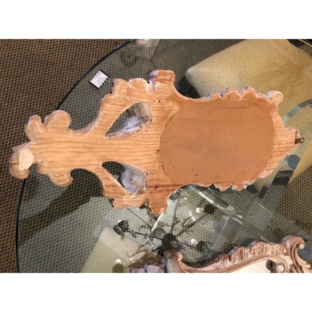 Wood White Washed Mirrored Wood Scones - a Pair For Sale - Image 7 of 9