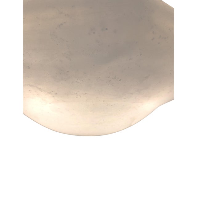 Early 20th Century Large Original Art Deco Off-White Alabaster Coupe W/ Nickel and Alabaster Canopy For Sale - Image 13 of 16
