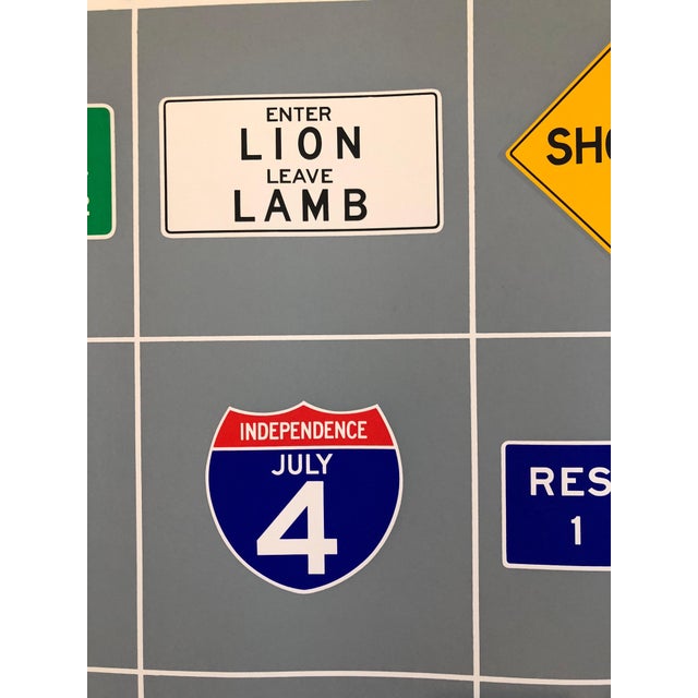 Printmaking Materials Paul M. Levy, Pop Art 1970s Vintage Silkscreen Screen Print Street Signs Titled Calendar, 1975 For Sale - Image 7 of 8