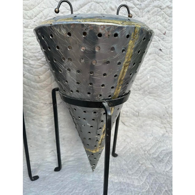 1980s Vintage Industrial Candle Holders and Stands - a Pair For Sale - Image 5 of 11