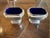 For your next dinner party, a handsome pair of large scale English sterling silver salts with cobalt glass liners. These...