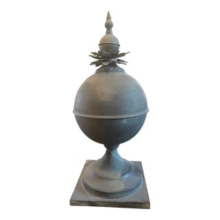 Contemporary Zinc Ball on Stand For Sale