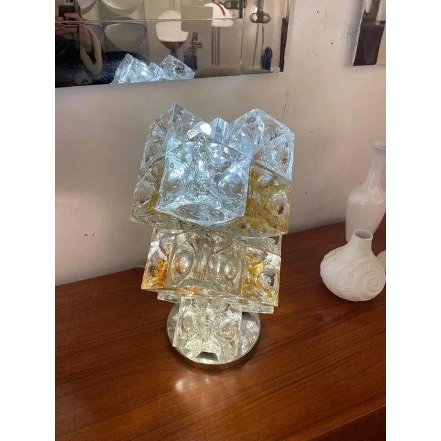 Glass Mid-Century Modern Italian Murano Glass Table Lamp attributed to Albano Poli for Poliarte, 1960s For Sale - Image 7 of 7