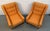 Pair of Vintage Mid-Century Modern Orange Upholstered Armchairs For Sale - Image 4 of 13