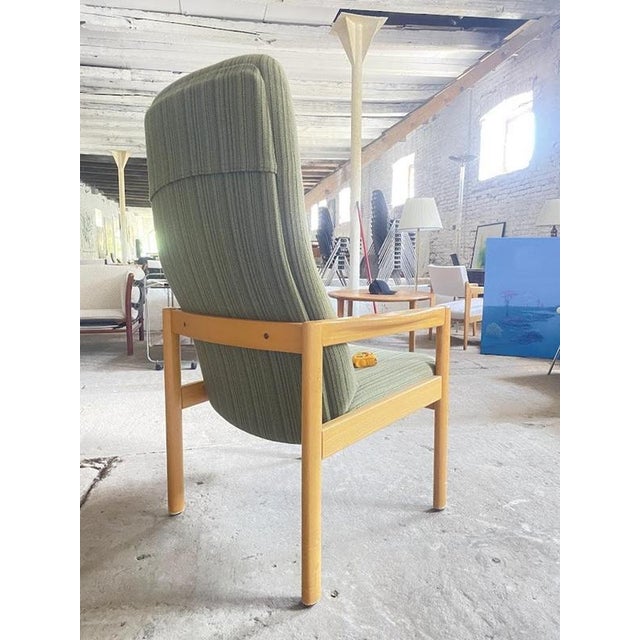 Brown Scandinavian High-Back Lounge Chair For Sale - Image 8 of 17