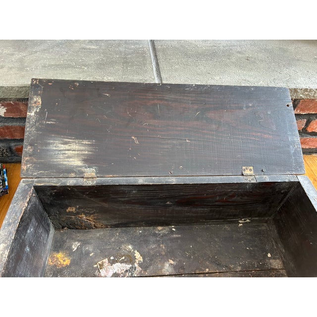 Antique Wooden Hand-Painted Chest Dowry, Marriage Box, Rustic For Sale - Image 12 of 12