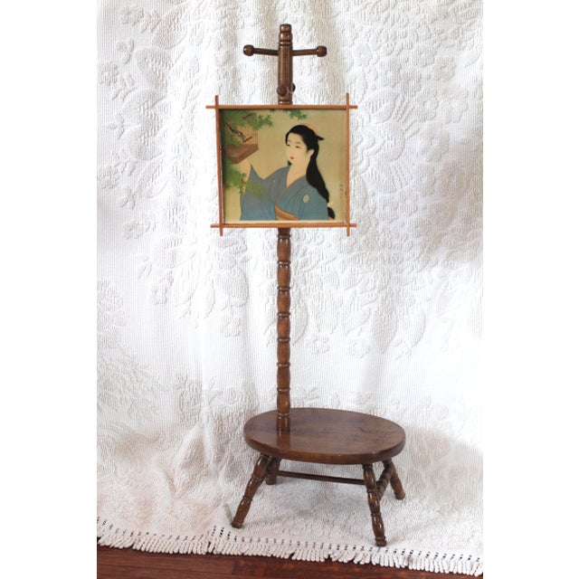 1950s Handmade Combo Wood Stool With a Hanger For Sale - Image 10 of 11