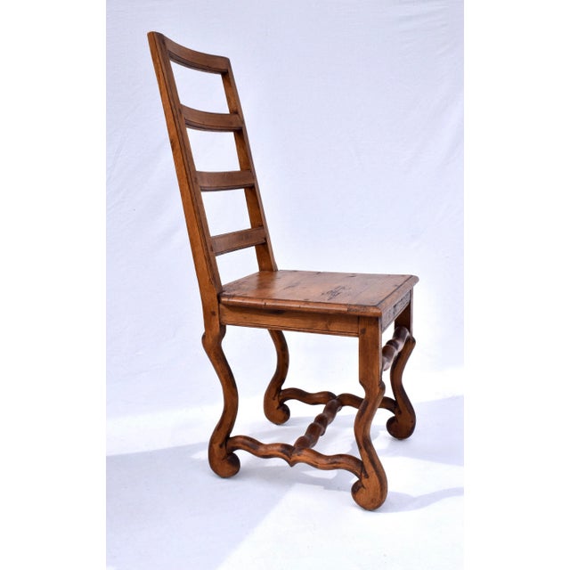 Set of Four Country French Folk Style Os De Mouton Dining Chairs, Oak, 1980s For Sale - Image 10 of 12