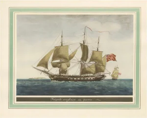 An English Frigate Awaiting Wind, 1920, Paper