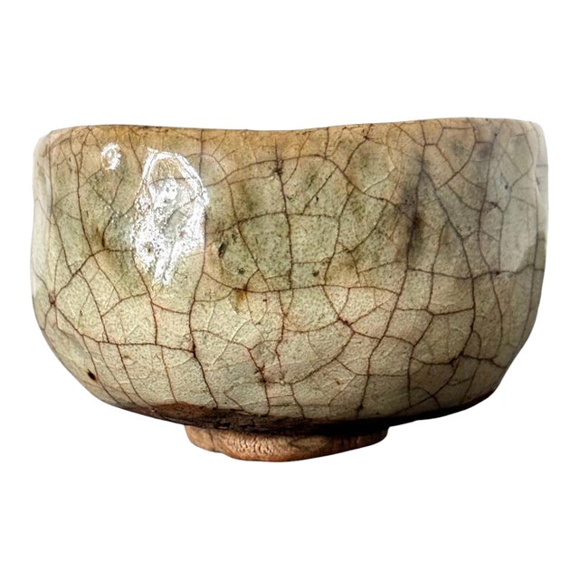 Japanese Oribe Chawan Tea Bowl by Kato Tokuro For Sale