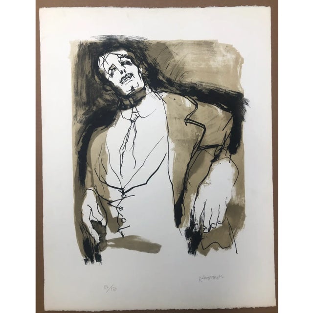 Abraham Rattner (1893 - 1978) lithograph of a man, pencil signed and from an edition of 150 Combined shipping available,...
