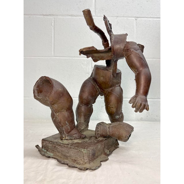Up for sale is a vintage bronze sculpture by artist Daniel Vance titled "Tell me how Dennia died", featuring a...