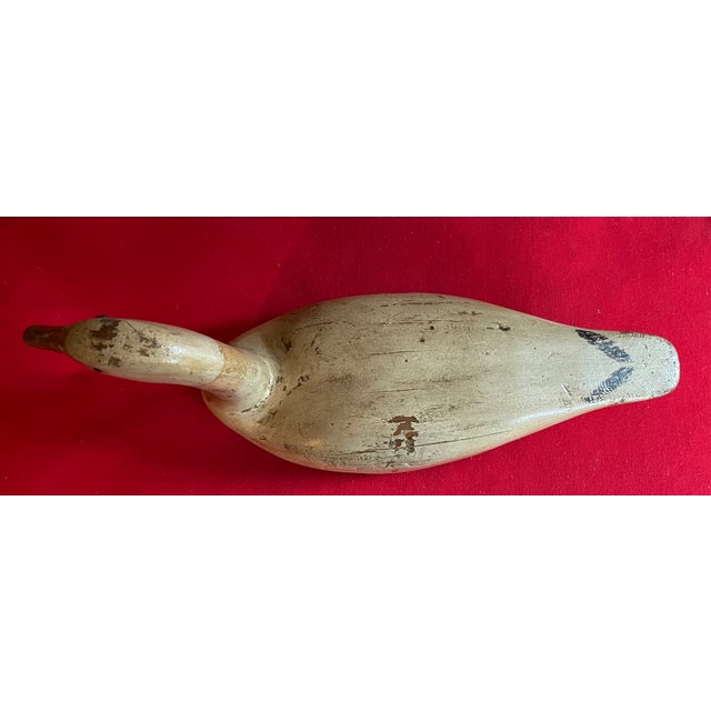 Antique Carved Wood & Paint Decorated Snow Goose Waterfowl Bird Decoy Circa 1920 For Sale - Image 10 of 18