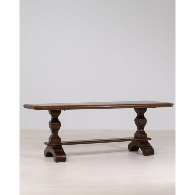 Mid 20th Century France Brown Wood Dining Table For Sale - Image 10 of 11