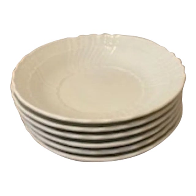 1950s Ginori White Bianco Bread and Butter Plates- Set of 9 For Sale