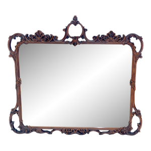 c1940s Pierced Carved Mahogany 56x50” Chippendale Style Wall Mirror MINT!