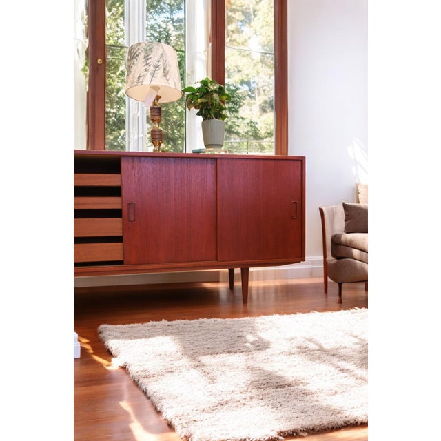 Vintage Danish Teak Sideboard with Sliding Doors, 1960 For Sale - Image 11 of 18