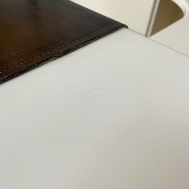 Black Italian Modern Wood, Steel and Leather Desk attributed by Fabio Lenci, 1970s For Sale - Image 8 of 18