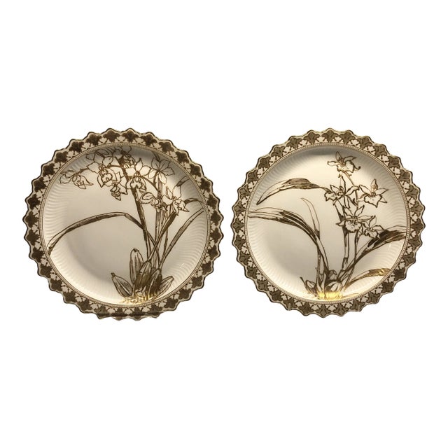 Antique Doulton Burselm Cabinet Plates- a Pair For Sale