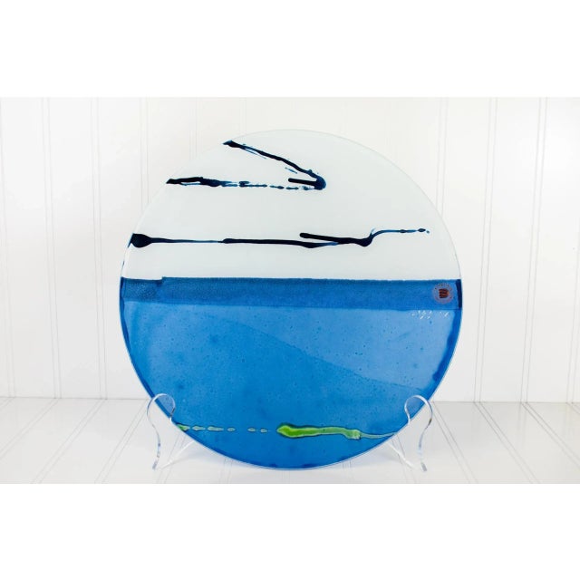 Gorgeous handcrafted art glass plate by Glassworks of Canada, from an estate sale in Minnetonka, MN. Contemporary design,...