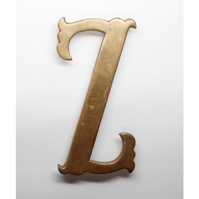 Vintage Small Xyz Brass Letter Set- 3 Pieces For Sale - Image 4 of 6