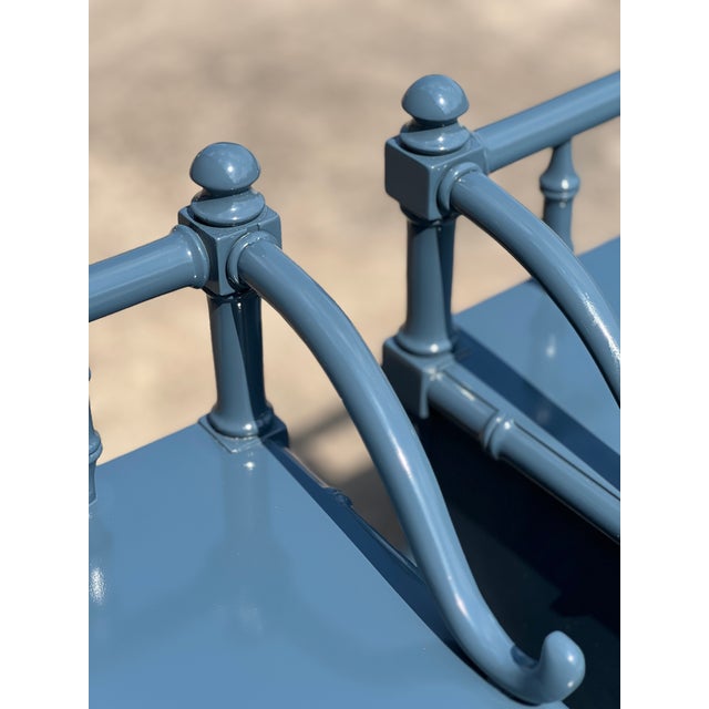 1980s Coastal Pair of Lacquered Faux Bamboo Side Tables/Nightstands For Sale - Image 11 of 18