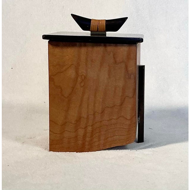 Mid-Century Modern Vintage Randy Cook Designer Artisan Box Ebonized and Maple Wood, Signed For Sale - Image 3 of 12
