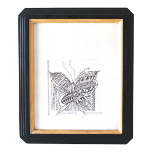 Late 20th Century, Pen and Ink Butterfly Drawing by Marian Howard, Signed