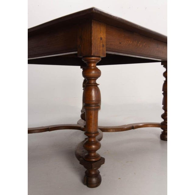 19th Century Louis XIII French Square Oak Table with X-Shaped Crossbar, 1890s For Sale - Image 9 of 16