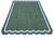 Mid-Century Modern Handmade Cotton Flat Weave Area Rug, Forest Green and Teal Blue Scalloped Dhurrie - 8'x10' For Sale - Image 3 of 12