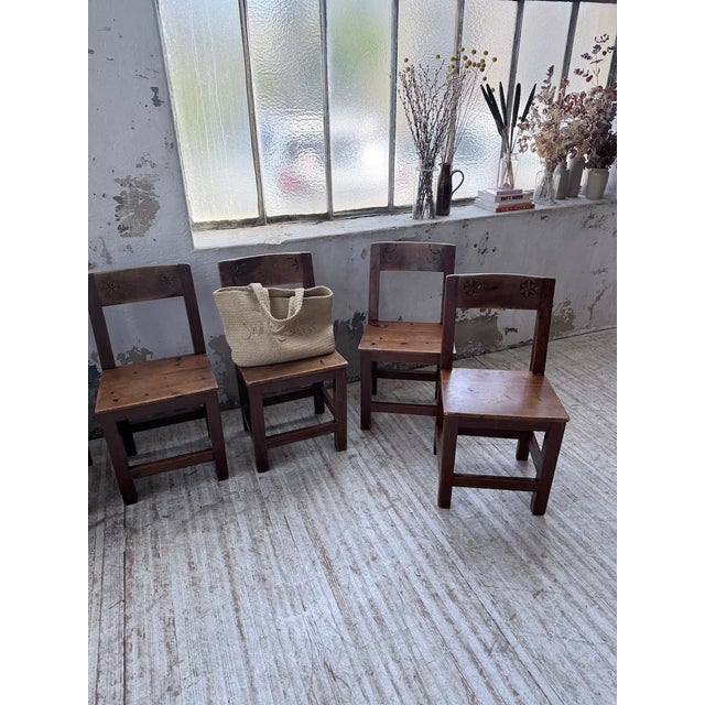 Folk Art Chairs in Savoyard Pine, 1950s, Set of 6 For Sale - Image 9 of 18