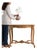 1880-1889 France Weathered Whitewash Carved Cerused Oak Console For Sale