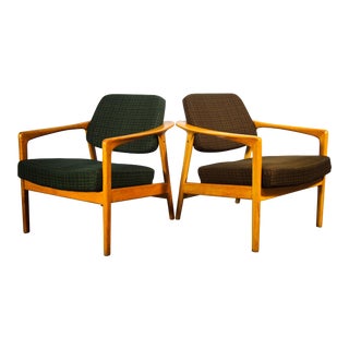 1960s Folke Ohlsson for Dux Oak Lounge Chairs - a Pair For Sale