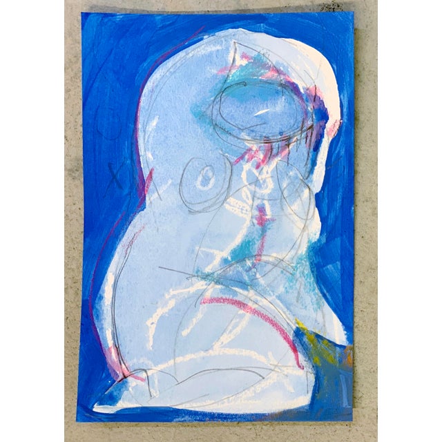Drawing from the model - contour gesture drawing of the beauty of a woman. Wax resist on paper. With this series I have...