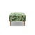 Transitional Mirasol Scalloped Ottoman, Palm Leaves Cotton Print For Sale - Image 3 of 6