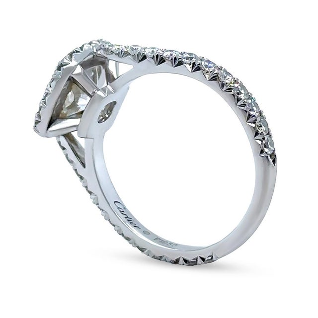 Silver Cartier Platinum Destinée Diamond Ring 2.31ct 5.43g, Size 5.5 For Sale - Image 8 of 18