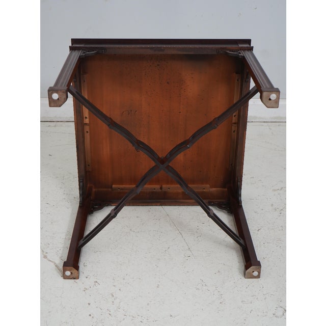 Chippendale Style Figural Banded Mahogany Lamp Table For Sale - Image 12 of 12