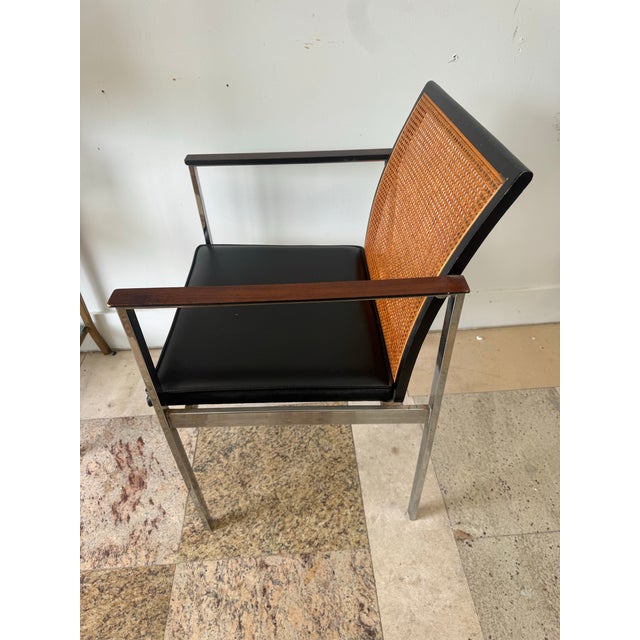 Wood Set of Twelve Mid 20th Century Paul McCobb for Lane Cane-Back Dining Chairs in Rosewood and Chrome For Sale - Image 7 of 12