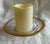 Vintage/Antique Glass Dish With Embossed Gold Rim 6" For Sale - Image 4 of 4