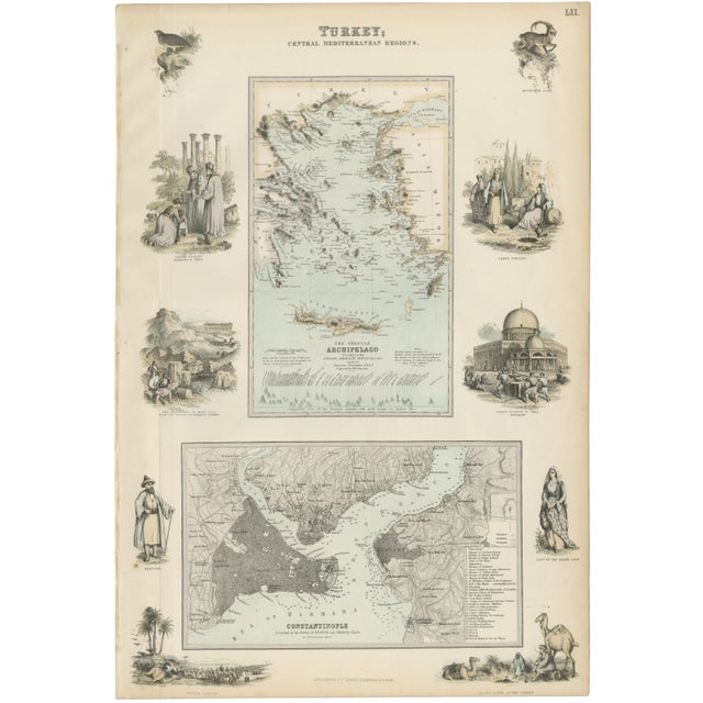 Antique Map of Turkey and Constantinople from Fullarton, 1865 For Sale - Image 10 of 10