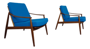 Upholstered Teak Lounge Chairs by Hartmut Lohmeyer for Wilkhahn, 1960s, Set of 2