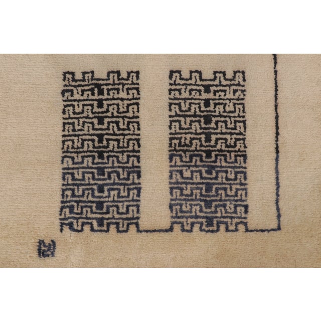2020s Rug & Kilim’s Art Deco Runner With Geometric Designs in Beige & Black For Sale - Image 5 of 11