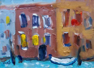 Modern Abstract Landscape Seascape - Venice Oil Painting