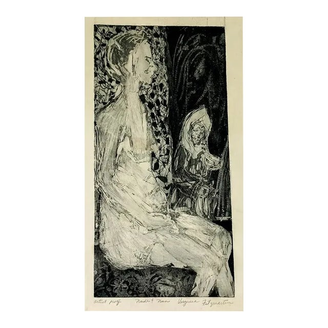 1960s Virginia Fitzmartin Nude & Nun Etching For Sale
