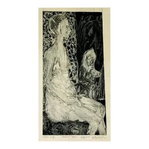 1960s Virginia Fitzmartin Nude & Nun Etching