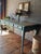 Mid-Century Louis XV Style Refinished Teal-Turquoise Solid Wood 3-Drawer Desk For Sale - Image 9 of 12